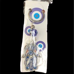 Turkish Blue Evil Eye with Hamsa Hand Keychain